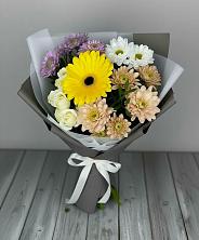 Букет цветов из:  Розы, Герберы и Хризантемы в Льялово