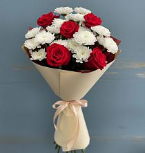 Букет цветов из:  Розы и Хризантемы в Льялово