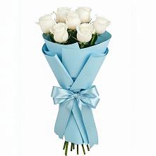 Букет 7 белых роз Проуд в Льялово