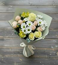 Букет цветов из:  Альстромерии, Розы и Хризантемы в Льялово