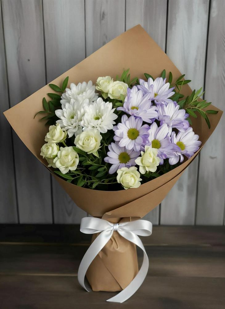 Букет цветов из: Хризантемы и Розы в Льялово